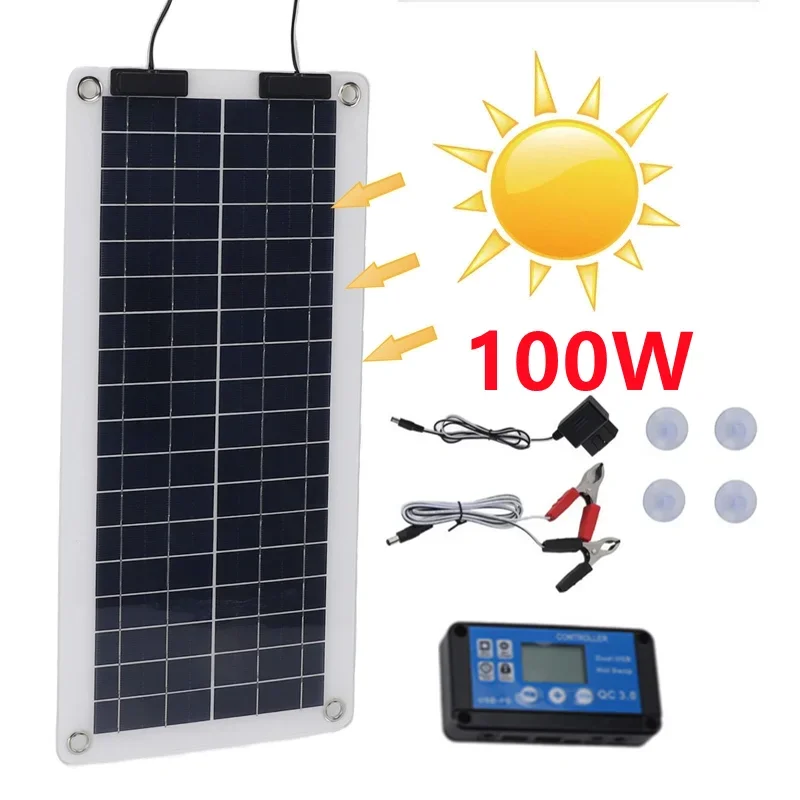 Renewable Energy Kits - 100 واط لوحة طاقة شمسية شاحن